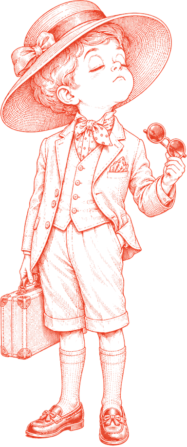 Decorative Monocled Toff line art